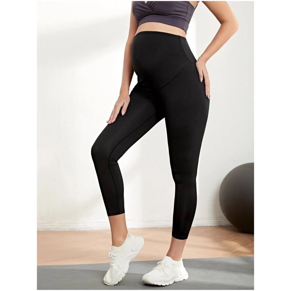 Maternity Cut out Bow Yoga Workout Lounge Leggings - Picture 2 of 4